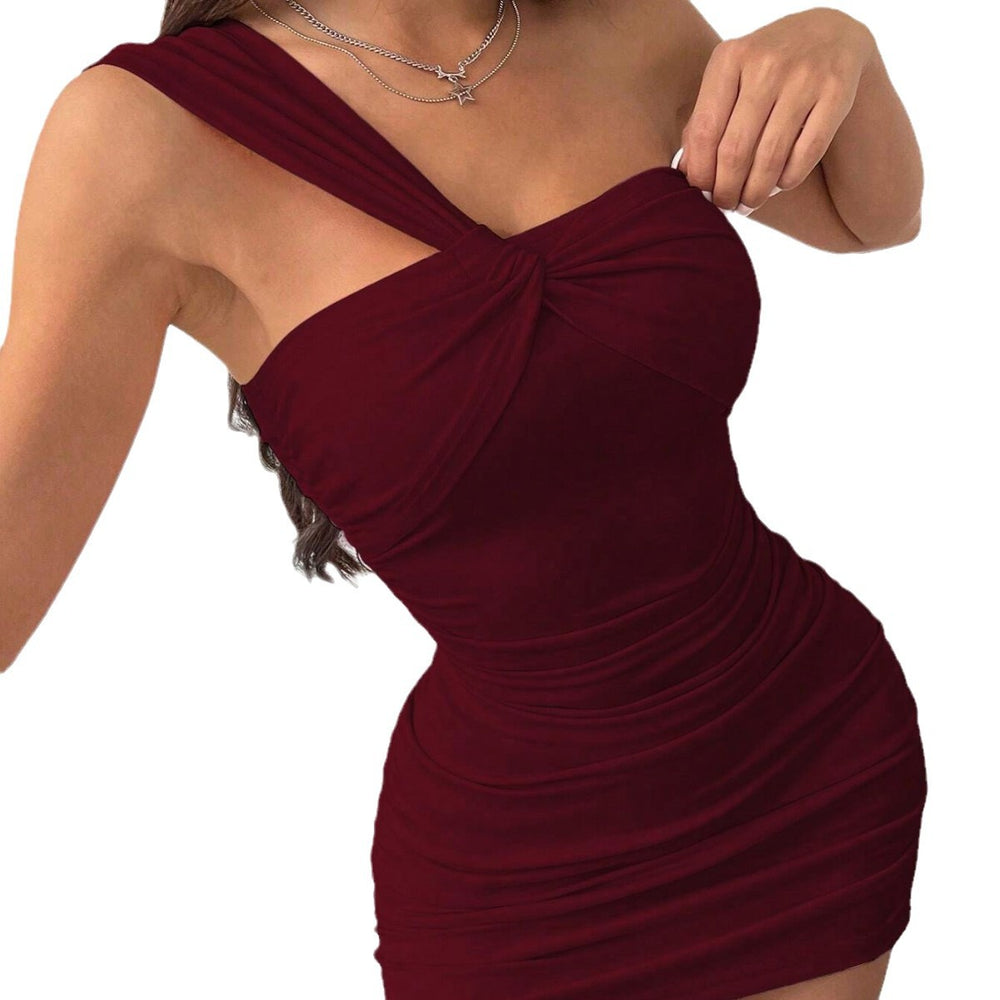 Amazon cross-border women's fashion: european and american sexy dresses -  spring/summer new arrivals - off-the-shoulder, sheer & seductive bodycon mini dress