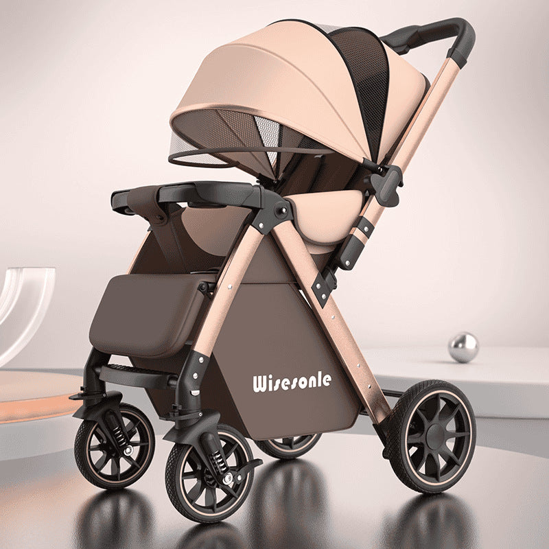 Baby stroller can sit or lie down high view lightweight foldable two-way stroller kids stroller walking baby wholesale