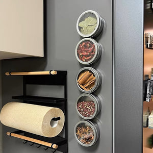 Kitchen moisture-proof spice jaraccessible luxury magnetic seasoning box octagonal spice storage box for home transparent spice sealed box