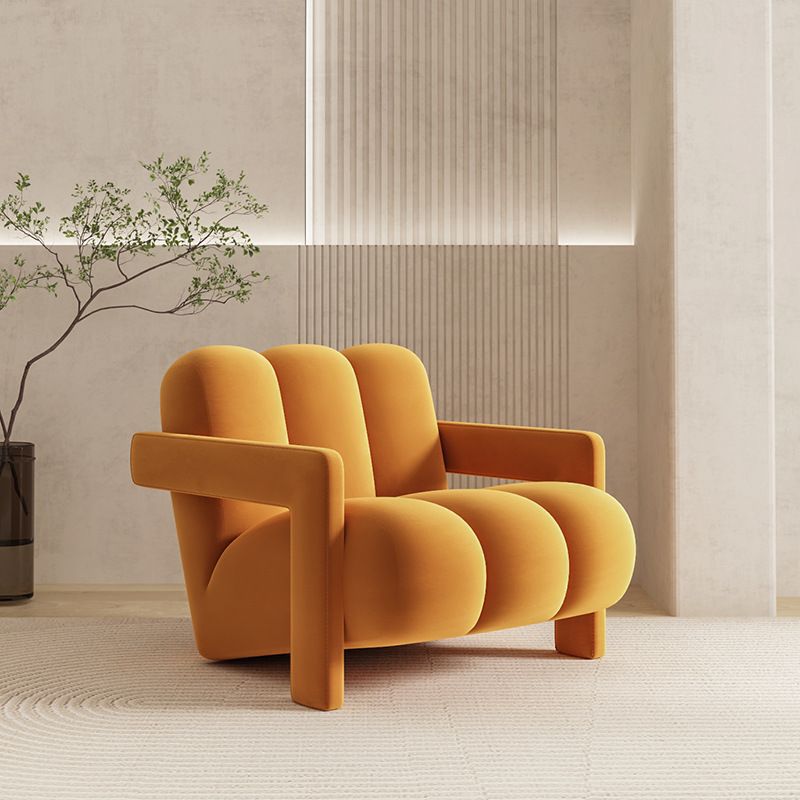 Nordic cream style single sofa living room bedroom balcony lazy chair sofa chair casual table and chair furniture frosted velvet