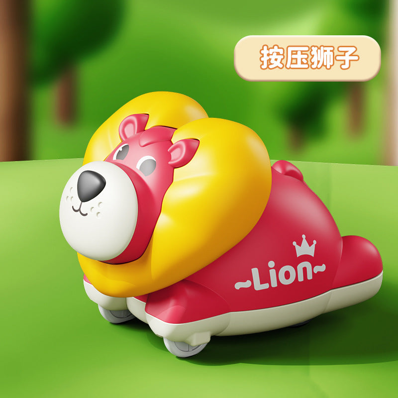 【customizable】kids' educational & fun toy car - press-and-go cartoon animal design - perfect gift for boys & girls, kindergarten