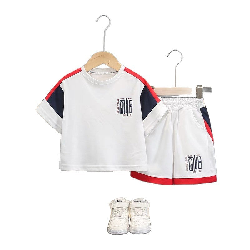 Boys' short-sleeve set: new  collection - breathable, cool, and casual two-piece outfit for toddlers and young children. wholesale children's clothing for export