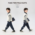Boys' spring/autumn outfit set -  spring new arrival - baby boy sports polo set - stylish boy's clothing