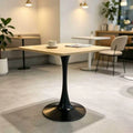Household medieval style dining table milk tea shop commercial coffee table reception negotiation table slate tulip square table coffee table