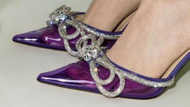 Transparent bow rhinestone high heel sandals pointed toe closed toe stiletto heels fashion european and american cross-border style