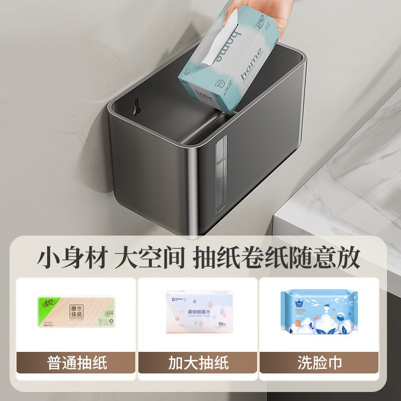 Blue vine bathroom tissue box, no punching light luxury shelf bathroom waterproof roll box wall toilet storage