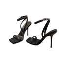 Black high heel sandals women's summer classic one-strap stiletto heels 2025 new arrivals - chic & sophisticated style