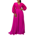 C8603 european and american plus size women's clothing  autumn/winter new long sleeve beaded sexy wide leg pleated african jumpsuit