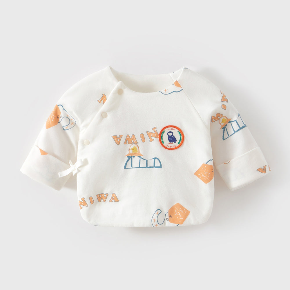 Babibele newborn half-back romper - autumn/winter quilted baby top - newborn infant monk suit - baby clothes