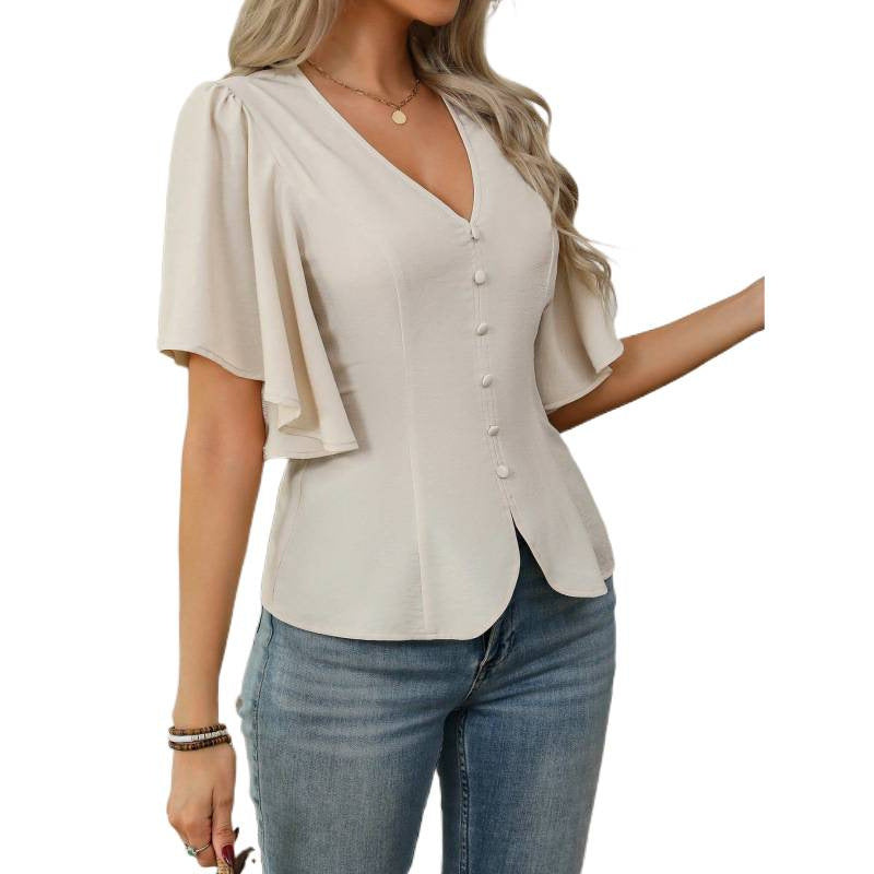 Ebay european and american cross-border foreign trade women's short-sleeved tops summer style
