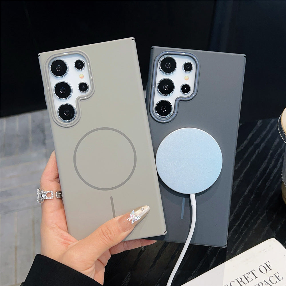 Suitable for samsung s26ultra soft fine ring magnetic phone case s25plus skin-feeling magnetic anti-fall protective case