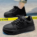 Men's spring/autumn niche design versatile casual solid black skate shoes youth sports thick sole height increasing bread shoes trendy sneakers