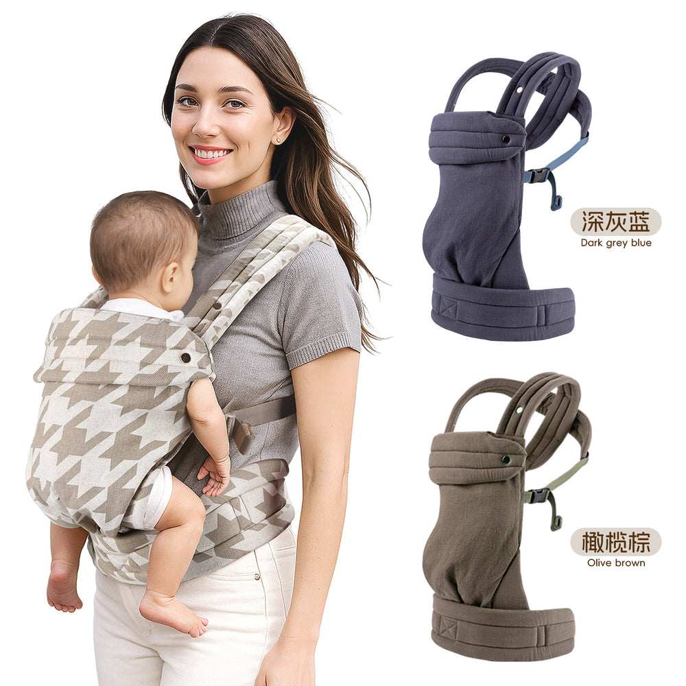 All-season cotton linen newborn baby carrier hip seat - multifunctional infant sling for carrying and cradling your baby