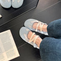 summer new arrival: plus-size women's casual comfortable breathable soft sole velcro versatile flats - wholesale