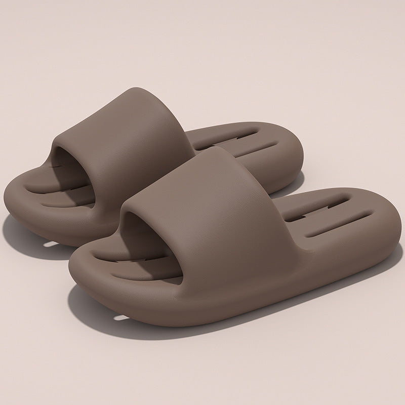Eva couple's bathroom slippers - men's summer anti-slip home indoor bath slippers - women's hollow-out thick-soled drainage slides for home use