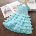 korean style summer girls' lace dress, kids' tank dress, princess tulle dress, baby tutu cake dress
