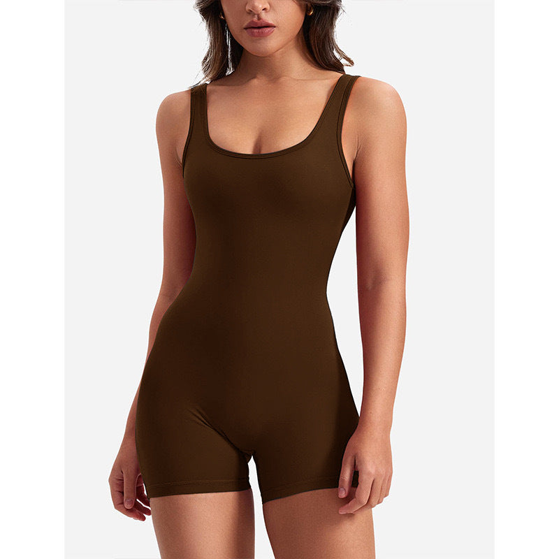 Amazon  sexy backless one-shoulder sleeveless bodysuit cropped pleated romper women's cross-border fashion