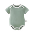 Dark green (solid color short-sleeved romper) pure cotton