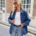 European and american cross-border e-commerce  new women's clothing  new retro washed denim jacket top