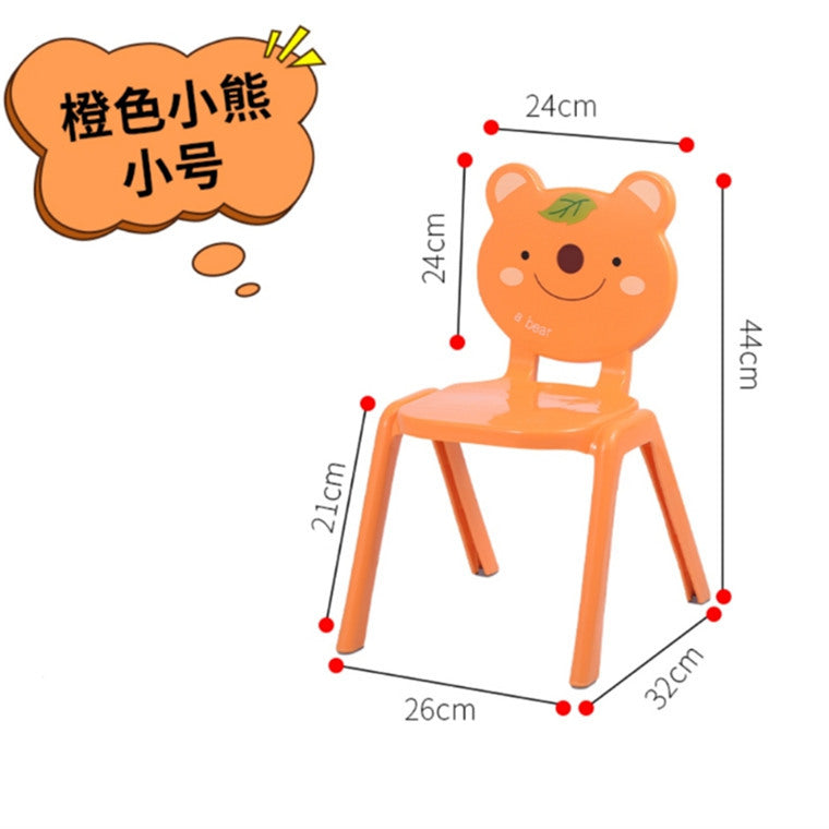 Cartoon thickened children's small chair kindergarten back chair home learning small stool non-slip baby plastic dining chair