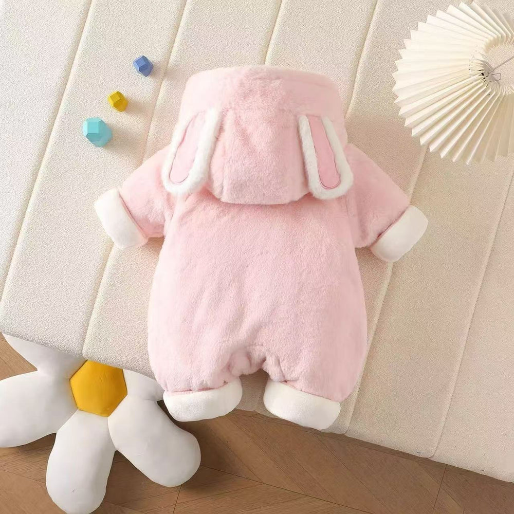Baby girl's warm, cozy, and adorable winter romper – perfect for outings! this fleece-lined, extra-thick onesie is ideal for newborns and toddlers