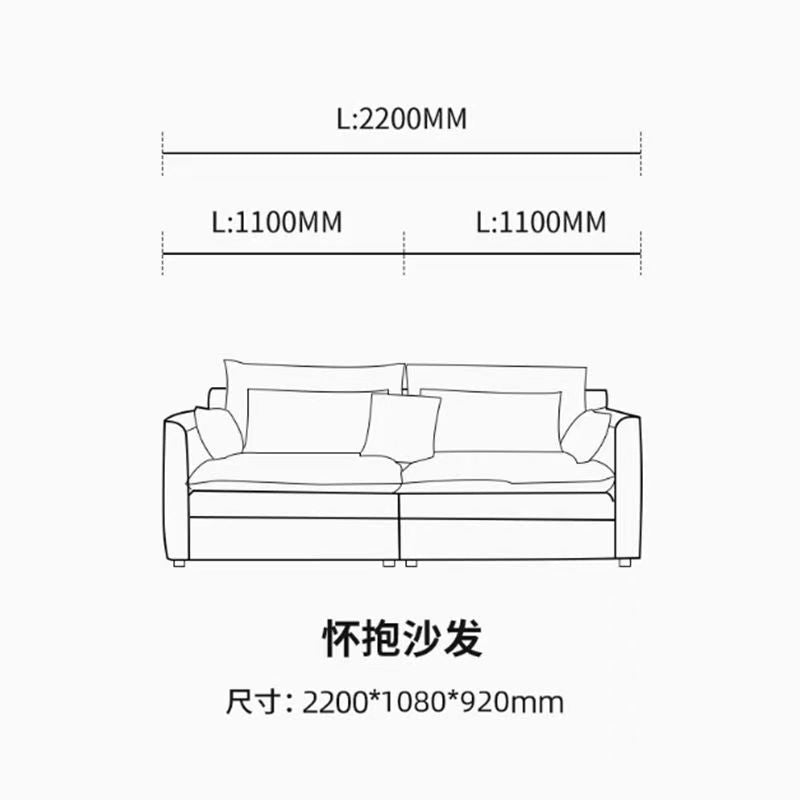 Casual cotton and linen sofa small apartment wabi-sabi style living room fully removable and washable linen cream style three-seater sofa