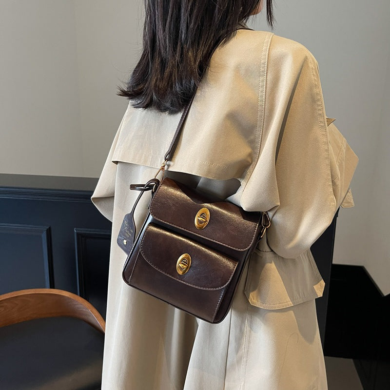 Fashion trend multi-pocket small square bag women's bag 2025 new Korean version niche simple shoulder bag casual messenger bag