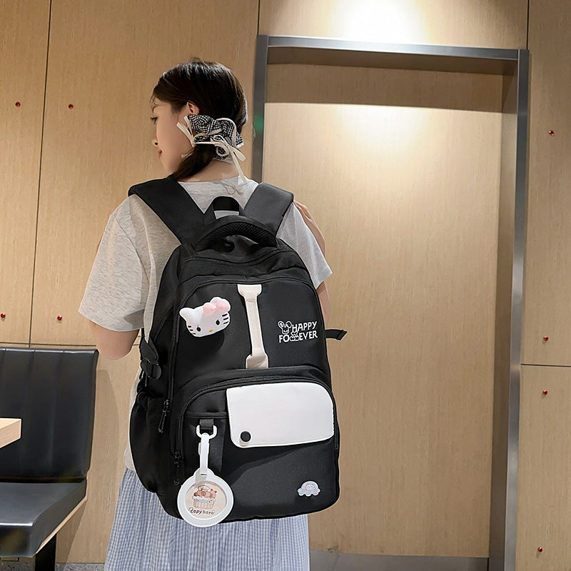 School bag new cute girl Korean middle school student high school student large capacity lightweight backpack travel backpack
