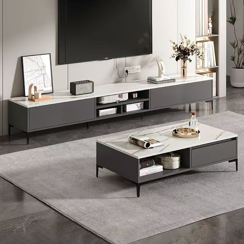 Tv cabinet living room 2025new arrival floor-standing for home storage cabinet all-in-one small apartment tv cabinet coffee table