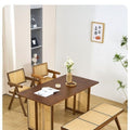 Japanese-style solid wood dining table, small apartment rattan woven table, minimalist rectangular b&b nordic dining table and chair set