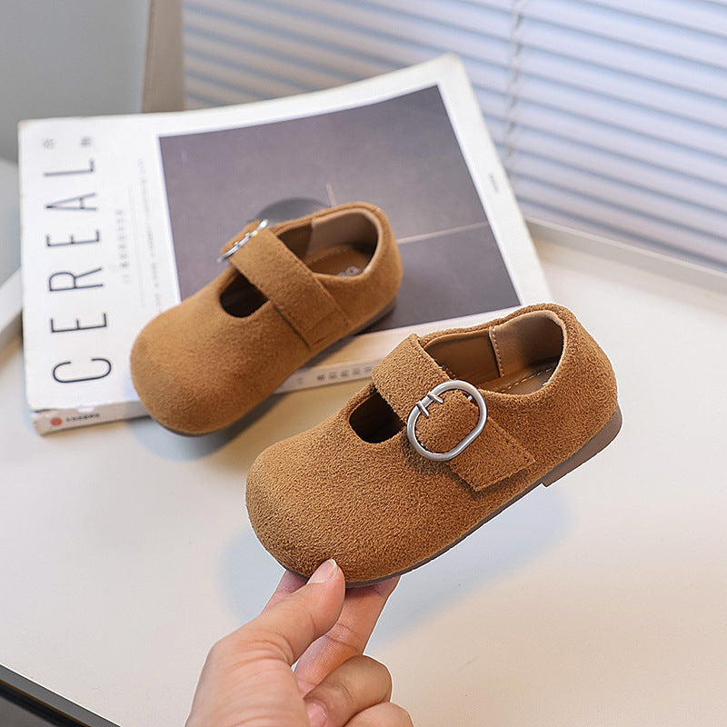 Girls' leather shoes - new autumn  korean style, soft sole flats for kids, fashionable loafers, princess shoes for students