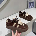 Fashionable retro german army trainers (gats) for women, spring 2026 new collection: suede, chunky sole, platform, casual, versatile, non-slip sneakers