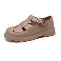 Roman sandals women's 2023 summer flats thick sole british style woven women's shoes toe cap cut out pig cage shoes low heel