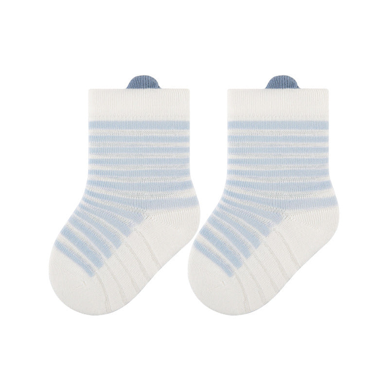 Baby elephant baby socks combed cotton kidsknee socks boneless plaid non-feet loose mouth infant socks