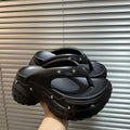 8cm thick sole wedge flip flops women's summer outwear thick sole stomping on shit feeling 2025 new summer sandals