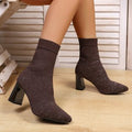 autumn new arrival: plus size chunky heel flyknit boots for women (sizes 36-43) - perfect for cross-border e-commerce, , and  dropshipping