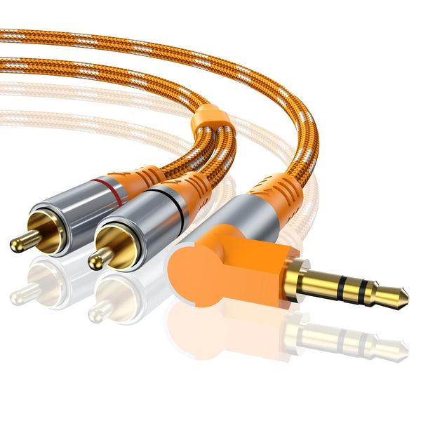 Pure copper one point two 3.5 to 2rca audio mobile phone computer power amplifier speaker 3.5mm to double lotus cable audio cable