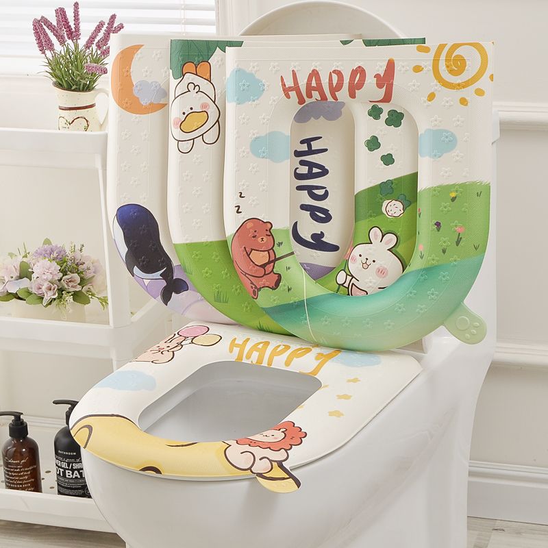Toilet eva all year roundneutralsummer washable for homewaterproofthickened no-wash adhesive seat cushion toilet cover seat