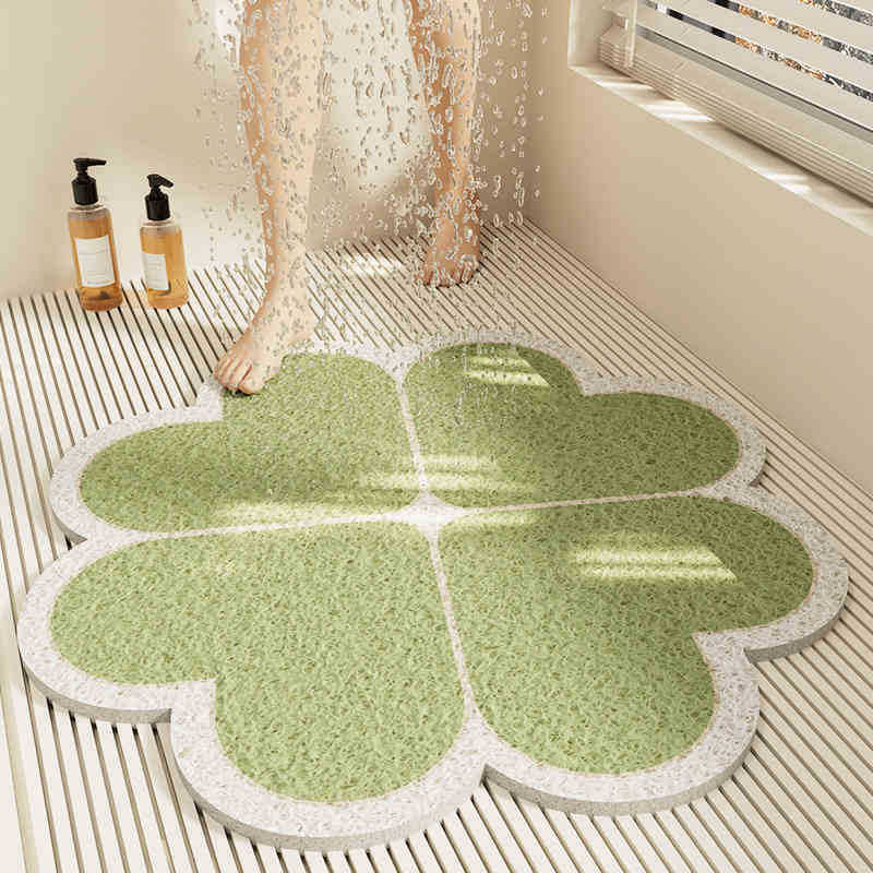 Special-shaped flower bathroom non-slip floor mat cut out wire loop shower room anti-fall foot mat bathroom bathtub drain foot mat