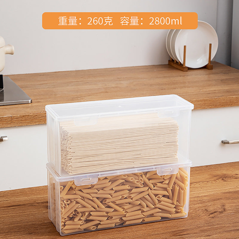 Kitchen Food Grains Storage Box Sealed with Lid Noodle Storage Box Food Grade Refrigerator Transparent Fresh-keeping Box