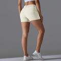Fashion nude tight flap pocket pants yoga pants tummy control butt lift sports shorts quick-drying breathable running elastic fitness pants
