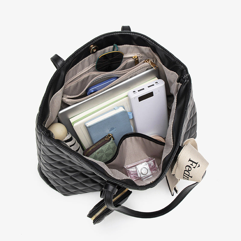 Work clothing large capacity tote bag women's bag 2025 fall and winterfashion shoulder crossbody bag easiest for match large capacity tote bag