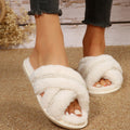 Women's shoes 2024 new korean style fuzzy slippers women's outdoor wear popular fashion pearl chic trendy shoes flat large size