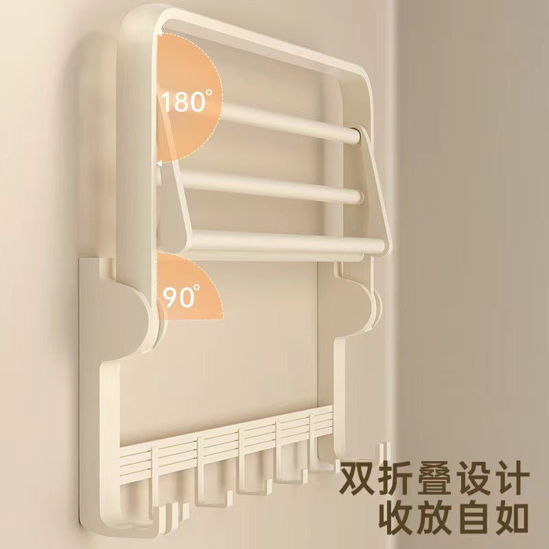 Cream style towel rack, punch-free bathroom towel rack, bathroom pendant five-piece set, bathroom toilet