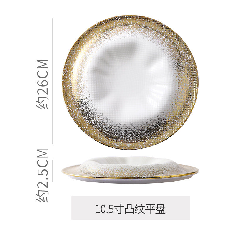 High-end ceramic dinnerware for restaurants and hotels, perfect for home use. ideal for western-style plating, desserts, and pastries. unique, aesthetically pleasing ceramic plates