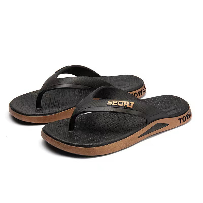 Trendy new flip-flops for men, summer slippers, korean style outdoor anti-slip thong sandals, beach shoes wholesale