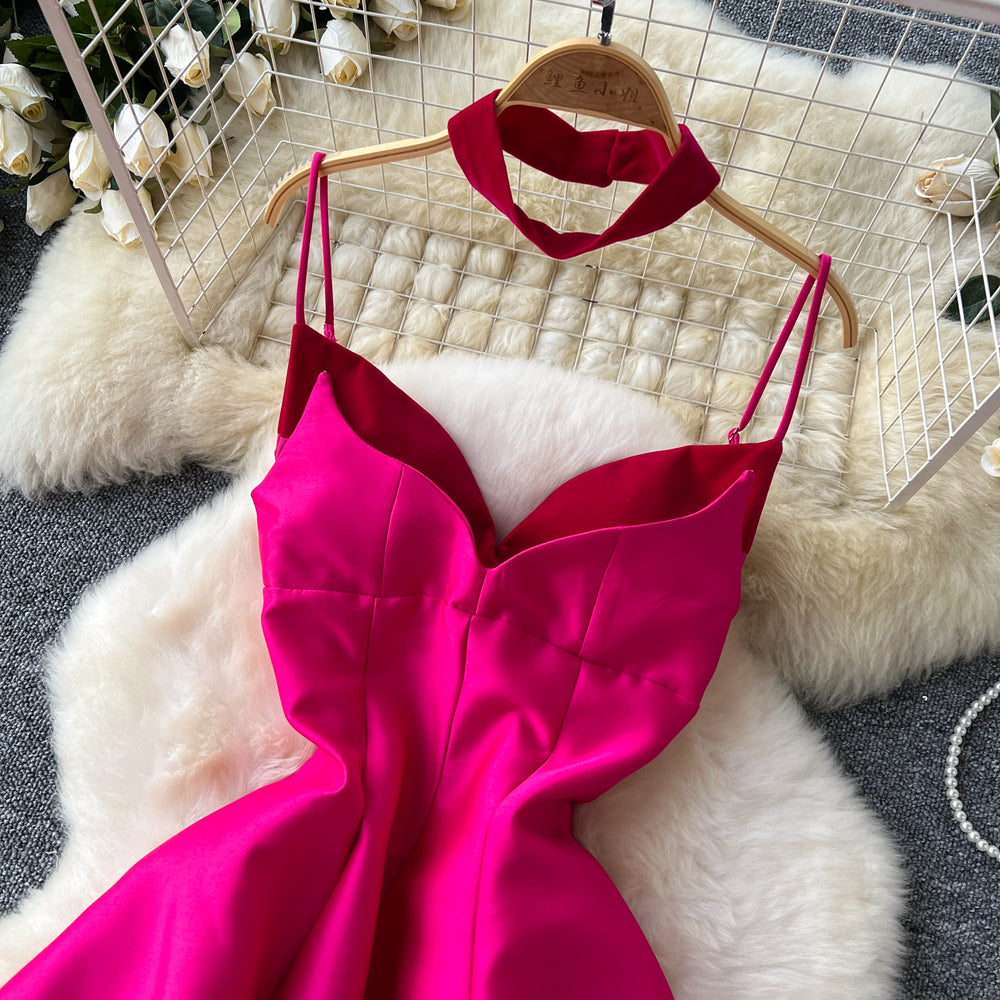 French chic mini dress: elegant v-neck camisole a-line dress - sexy, flattering, and effortlessly chic