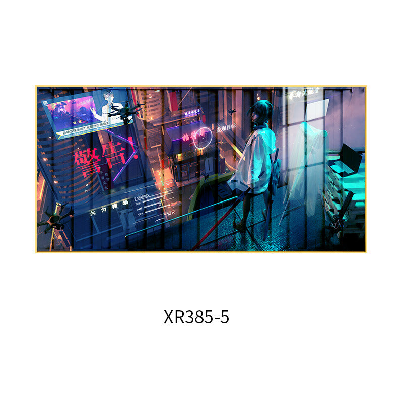 LED lighting luminous lighting painting cyberpunk Internet cafe hanging painting e-sports hotel room decoration background wall mural