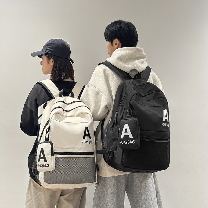 Backpack New Trend Simple Large Capacity Student Backpack Outdoor Travel Sports Backpack Men and Women