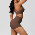cloud-feeling tight yoga sports vest bubble wrap bra hip-lifting shorts running fitness yoga clothes two-piece set
